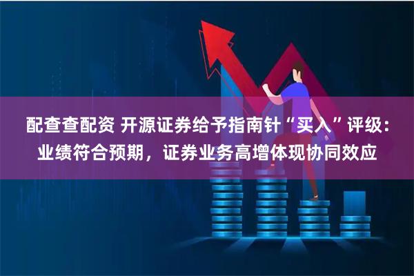 配查查配资 开源证券给予指南针“买入”评级：业绩符合预期，证券业务高增体现协同效应